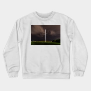 Nighttime Sentinel: Williamstown Flagpole Crewneck Sweatshirt